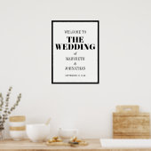Mr. and Mrs Modern Bold Wedding Welcome Poster (Küche)