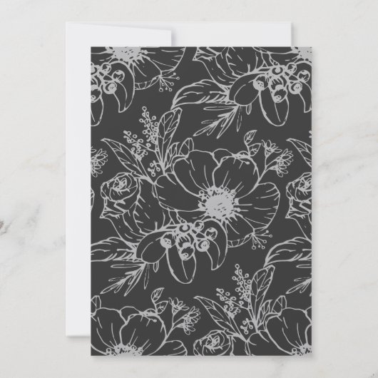 Mr. and Mrs Modern Calligraphy Schwarz-weiß Weddin Einladung (Rückseite)