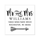 Mr. and Mrs. Modern Handwriting Script Wedding Permastempel (Design)