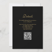 Mr. and Mrs Modern QR Code Black and Gold Wedding Einladung (Rückseite)