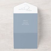 Mr. and Mrs Modern QR Code Dusty Blue Wedding All In One Einladung (Außenbereich)