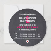 Mr. and Mrs Modern typography black pink wedding Einladung (Rückseite)
