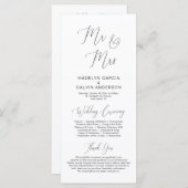 Mr. and Mrs., Moderne Hochzeitsfeier Programm (Vorne/Hinten)