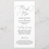 Mr. and Mrs., Moderne Hochzeitsfeier Programm (Vorderseite)