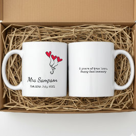 Mr And Mrs Mugs 5th Wedding Anniversary Keepsake Kaffeetasse