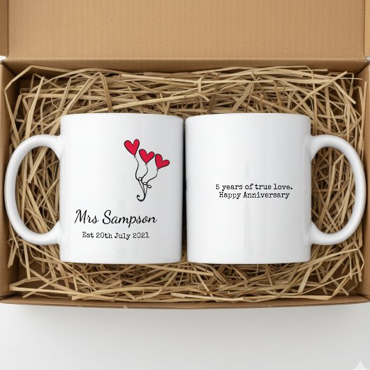 Mr And Mrs Mugs 5th Wedding Anniversary Keepsake Kaffeetasse