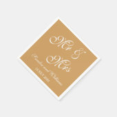 Mr. and Mrs. Napkins Gold Wedding Serviette (Ecke)