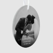 Mr. and Mrs Newlywed Foto Signature Script Ornament (Vorderseite)