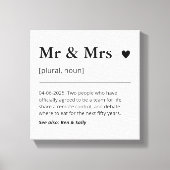 Mr. and Mrs Newlywed Wedding Definition Modern Leinwanddruck (Vorderseite)