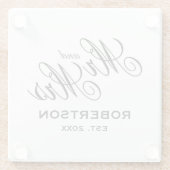 Mr. and Mrs. newlyweds Custom Glass Untersetzer (Rückseite)