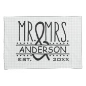 Mr. and Mrs Personalisiert Wedding Nachname Date Kissenbezug (Vorderseite-Rechts)