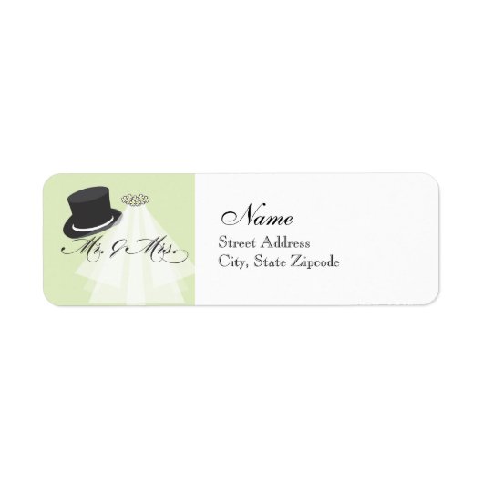 Mr. and Mrs Return Address Label - Green (Vorne)