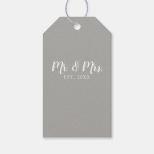 Mr. and Mrs. Script Established Wedding Geschenkanhänger