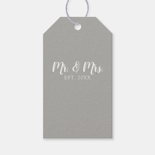 Mr. and Mrs. Script Established Wedding Geschenkanhänger (Vorderseite)