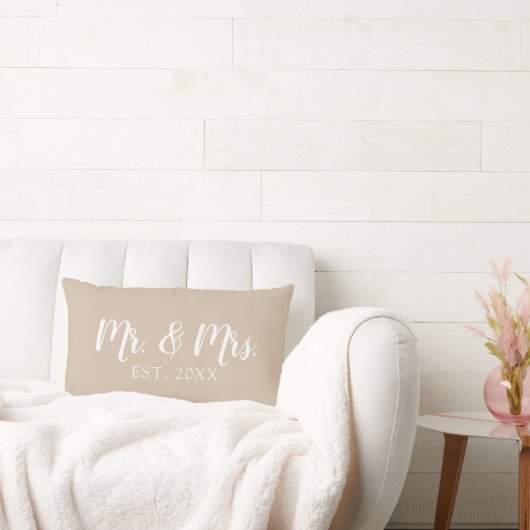 Mr. and Mrs. Script Established Wedding Pillow Lendenkissen (Liege)