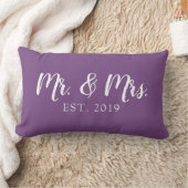 Mr. and Mrs. Script Established Wedding Pillow Lendenkissen (Decke)