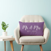 Mr. and Mrs. Script Established Wedding Pillow Lendenkissen (Stuhl )