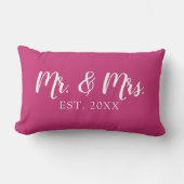Mr. and Mrs. Script Established Wedding Pillow Lendenkissen (Vorderseite)