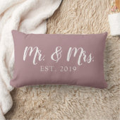 Mr. and Mrs. Script Established Wedding Pillow Lendenkissen (Decke)