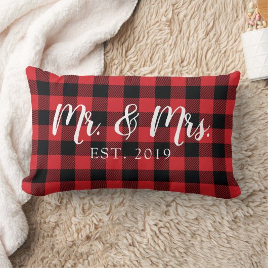 Mr. and Mrs. Script Established Wedding Pillow Lendenkissen (Decke)