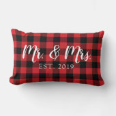 Mr. and Mrs. Script Established Wedding Pillow Lendenkissen (Vorderseite)