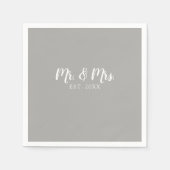 Mr. and Mrs. Script Established Wedding Serviette (Vorderseite)