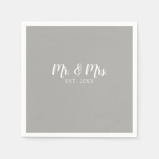 Mr. and Mrs. Script Established Wedding Serviette (Vorderseite)