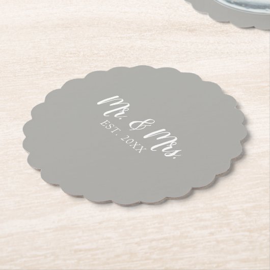 Mr. and Mrs. Script Established Wedding Untersetzer (angewinkelt)
