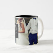 Mr. and Mrs. Script Monogram Wedding Foto Zweifarbige Tasse (VorderseiteRechts)