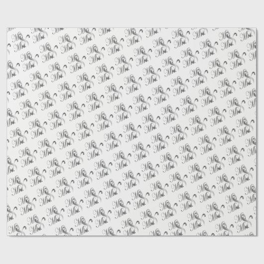 Mr. and Mrs. Script Schriftart - Hochzeit / Jahres Geschenkpapier (Flach)