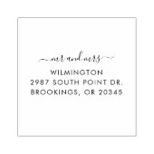 Mr. and Mrs. Script Wedding Rücksendeadresse Gummistempel (Prägung)