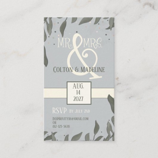 Mr. and Mrs Simple Blätter Modern Inspirivity Begleitkarte (Vorderseite)