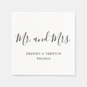 Mr. and Mrs Simple Elegant Script Wedding Serviette (Vorderseite)
