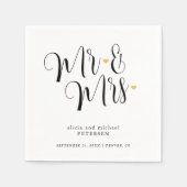 Mr. and Mrs. simple script Serviette (Vorderseite)