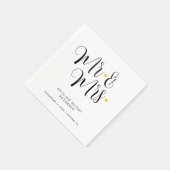Mr. and Mrs. simple script Serviette (Ecke)