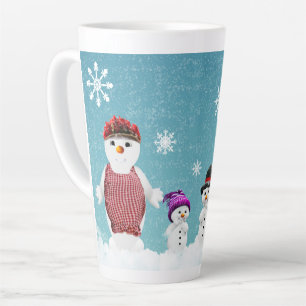 Mr. and Mrs. Snowman Family Christmas Festive Milchtasse