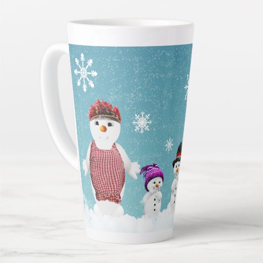 Mr. and Mrs. Snowman Family Christmas Festive Milchtasse (Linke Ecke)