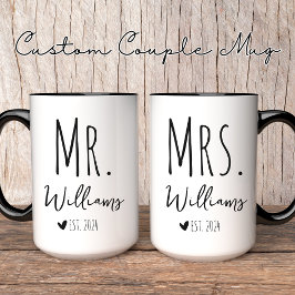 Mr. and Mrs. Tasse, Custom pair Tasse, Wedding Ges Tasse