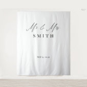 Mr and Mrs Wedding Backdrop Banner | Elegant  Wandteppich (Vorderseite)