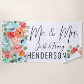 Mr. and Mrs. Wedding Bride and Groom Personalisier Strandtuch (Vorderseite)