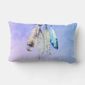 Mr. and Mrs Wedding Date Wasserfarbe Federn Lendenkissen (Rückseite)