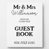 Mr. And Mrs. Wedding Guest Book Sign Fotoplatte (Vorderseite)