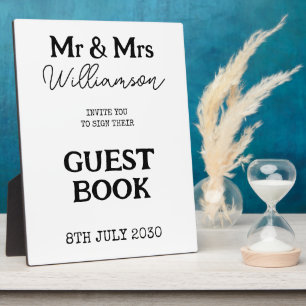 Mr. And Mrs. Wedding Guest Book Sign Fotoplatte