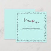 Mr. and Mrs. Wedding Mint Information Card Einladung (Vorne/Hinten)