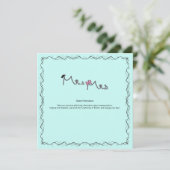 Mr. and Mrs. Wedding Mint Information Card Einladung (Stehend Vorderseite)