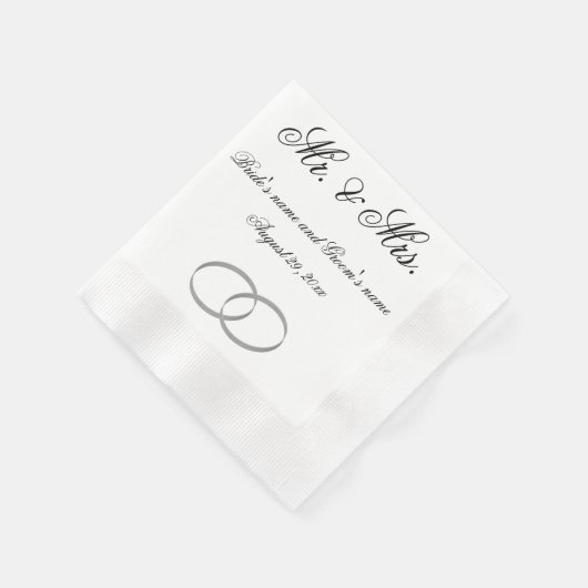 Mr. and Mrs. wedding napkin - anpassbar Serviette (Ecke)
