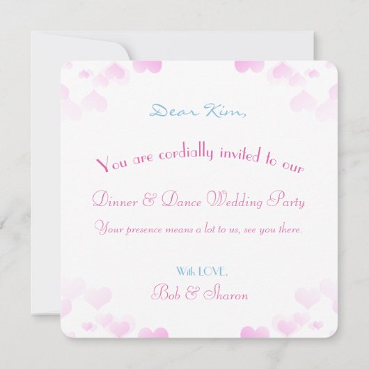 Mr. And Mrs Wedding Reception Invitations Card Einladung (Rückseite)