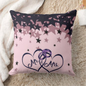 Mr and Mrs Wedding Throw Pillow with Star Backgrou Kissen (Decke)