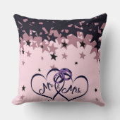Mr and Mrs Wedding Throw Pillow with Star Backgrou Kissen (Vorderseite)