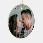 Mr and Mrs with Year and Foto Christmas Keramik Ornament (Rechts)